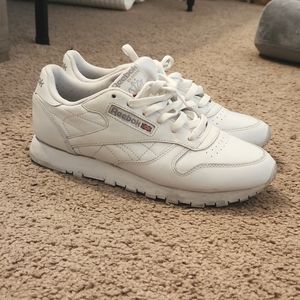 White Reebok Classic Shoes, Womens Size 8